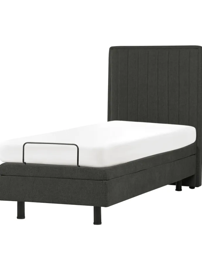 Einzelbett DUKE II in Grau/Schwarz - (W) 80 x (H) 120 x (L) 216 cm