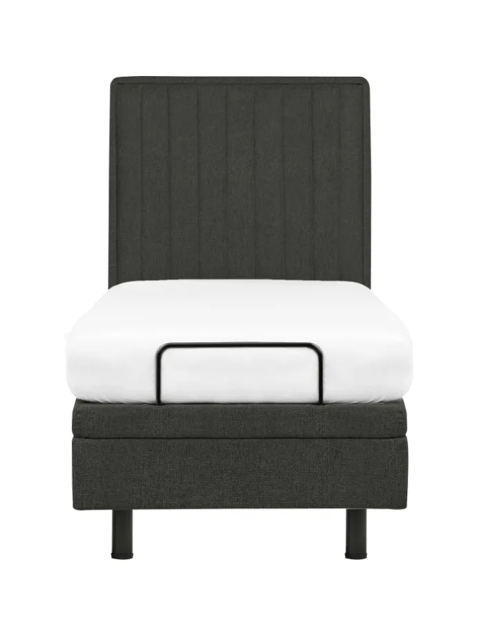 Einzelbett DUKE II in Grau/Schwarz - (W) 80 x (H) 120 x (L) 216 cm