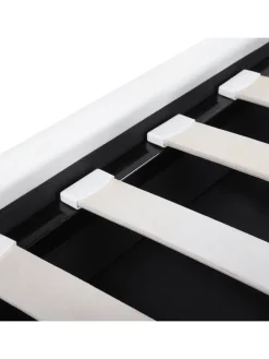 Einzelbett METZ in Weiß/Silber - (W) 126 x (H) 102 x (L) 217 cm