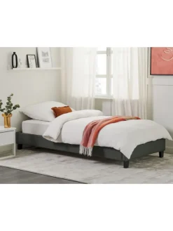 Einzelbett ROANNE in Grau/Braun - (W) 99 x (H) 29 x (L) 211 cm