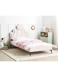 Einzelbett RUBIAN in Rosa/Schwarz - (W) 103 x (H) 115 x (L) 209 cm