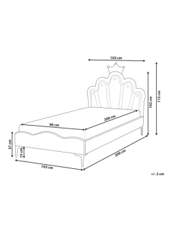 Einzelbett RUBIAN in Rosa/Schwarz - (W) 103 x (H) 115 x (L) 209 cm