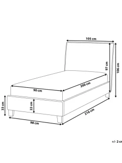 Einzelbett SENNEZ in Grau/Schwarz - (W) 100 x (H) 106 x (L) 211 cm