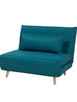 Einzelsofa SETTEN in Blau/Braun - (W) 104 x (H) 82 x (L) 90 cm