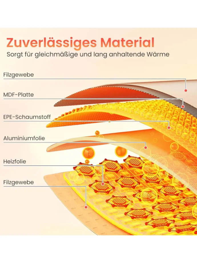 elektrisch Beinwärmer unter dem schreibtisch in Beige