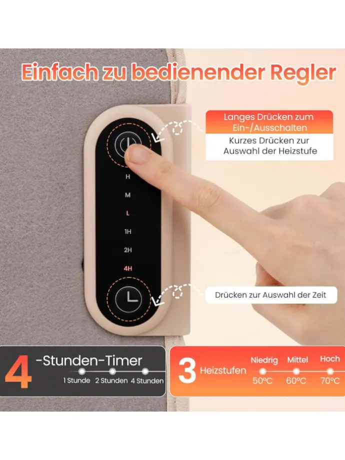 elektrisch Beinwärmer unter dem schreibtisch in Beige