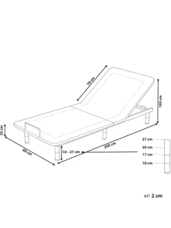 Elektrisch verstellbarer Lattenrost BRUNOY in Grau/Schwarz