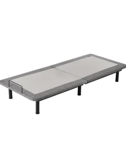 Elektrisch verstellbarer Lattenrost BRUNOY in Grau/Schwarz