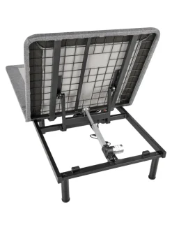 Elektrisch verstellbarer Lattenrost BRUNOY in Grau/Schwarz