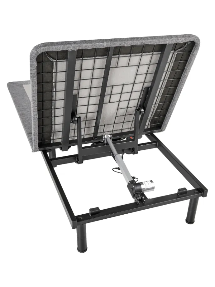 Elektrisch verstellbarer Lattenrost BRUNOY in Grau/Schwarz