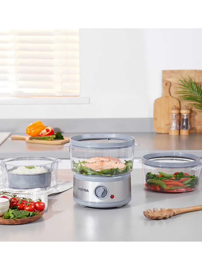 Elektro-Dampfgarer in Transparent/ Grau