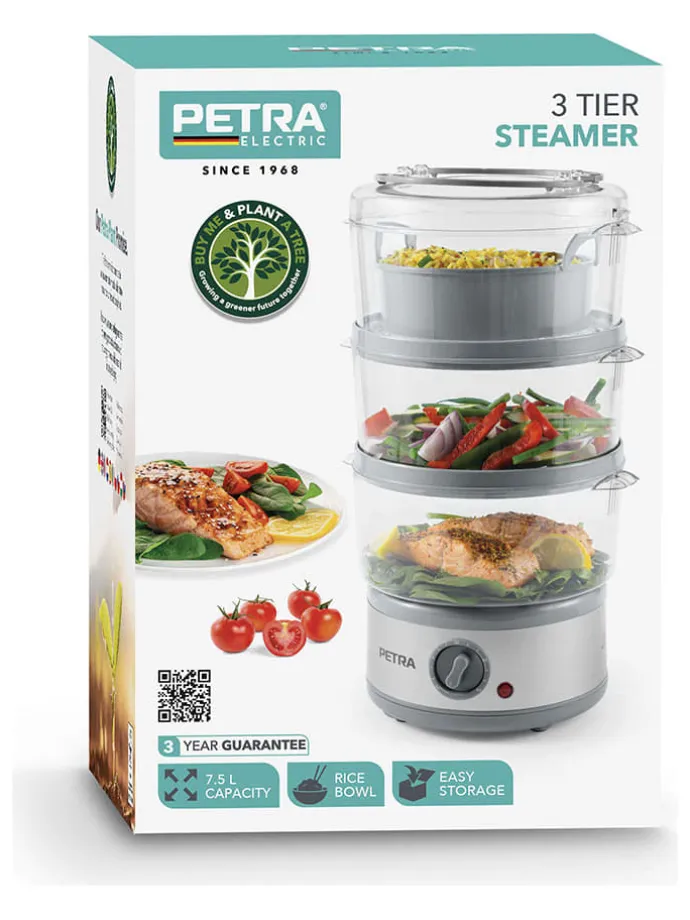 Elektro-Dampfgarer in Transparent/ Grau