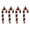 4er Set Baumschmuck Zuckerstange bruchfest in rot, weiß