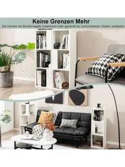 2er Set Bücherregal in Weiß