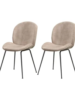 2er Set Esszimmerstühle in Hellbraun