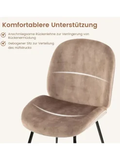 2er Set Esszimmerstühle in Hellbraun