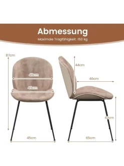 2er Set Esszimmerstühle in Hellbraun