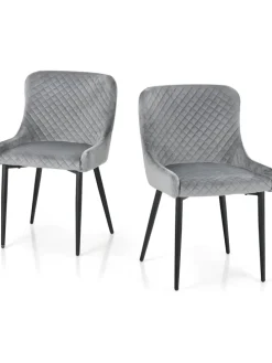 2er Set Esszimmerstühle in Grau