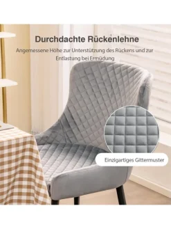 2er Set Esszimmerstühle in Grau