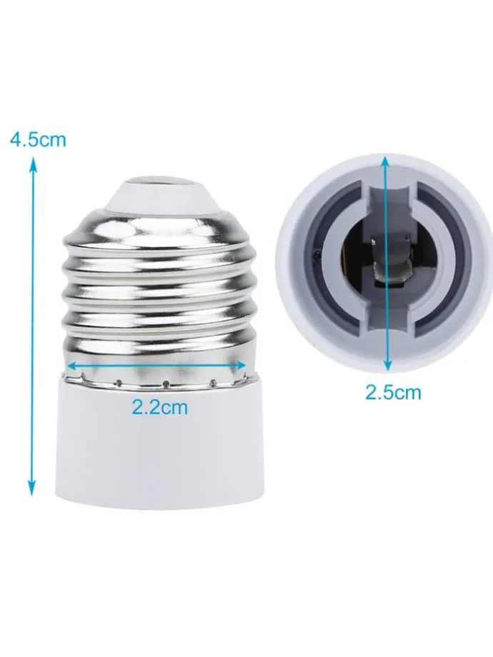 4er Set Lampenadapter GU10 auf E14 in WEISS