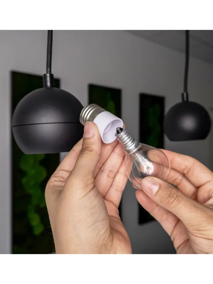 4er Set Lampenadapter GU10 auf E14 in WEISS