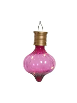 4er Set LED Solar Glühbirnen orient H: 11,7cm in pink
