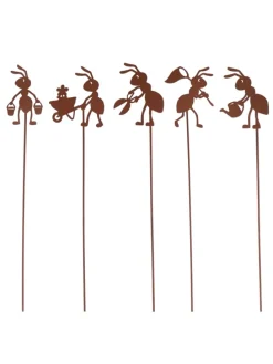 5er Set Metall in Rost