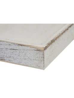 2er Set Serviertablett im Shabby-Look, Weiß