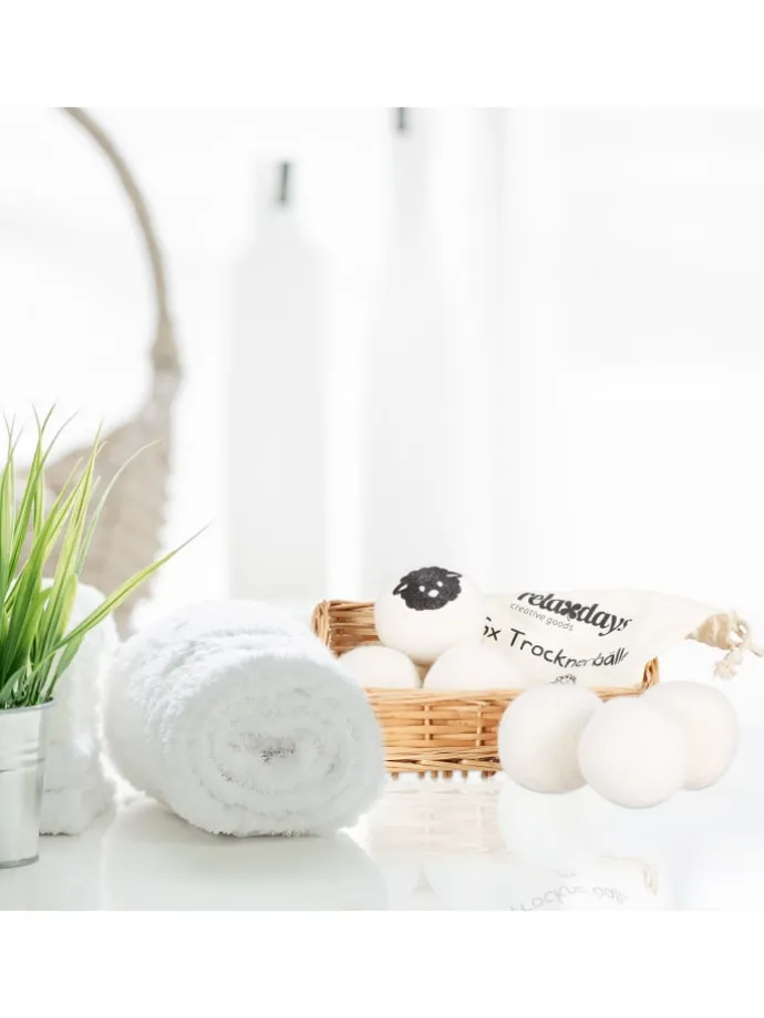 6er Set: Trocknerbälle in Weiß