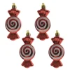 4er Set Weihnachtsbaumschmuck Bonbon Weihnachtsdeko H: 8cm in rot