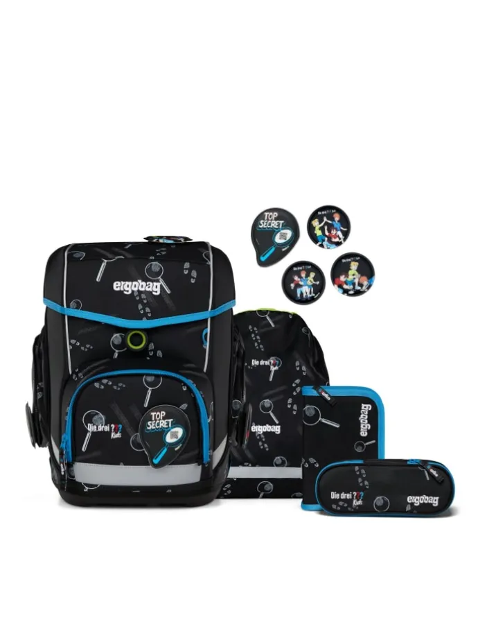 ergobag cubo Schulranzen-Set Drei Fragezeichen Kids Bärdektiv