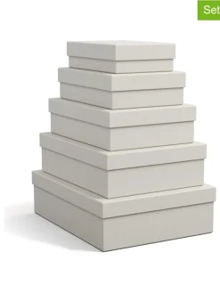 5er-Set: Aufbewahrungsboxen "Cindy" in Beige