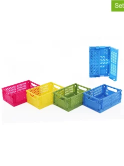 4er-Set: Aufbewahrungskisten in Bunt - (B)15 x (H)10 x (T)6 cm
