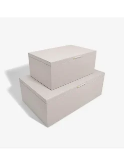 2er-Set: Aufbewahrungskisten in Taupe