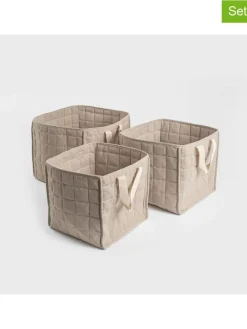 3er-Set: Aufbewahrungskörbe "Ersen" in Beige - (B)33 x (H)30 x (T)33 cm