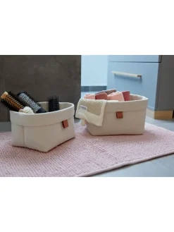 2er-Set: Aufbewahrungskörbe in Creme
