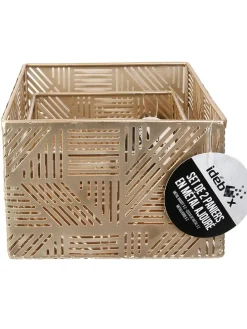 2er-Set: Aufbewahrungskörbe in Gold