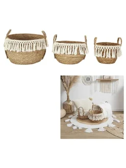 3er-Set: Aufbewahrungskörbe in Natur/ Creme