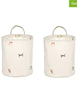 2er-Set: Aufbewahrungskörbe "Moira" in Creme - (H)22 x Ø 18