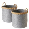 2er-Set: Aufbewahrungskörbe "Nilo" in Hellgrau/ Natur