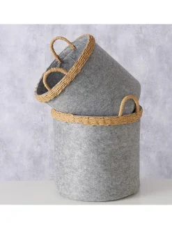 2er-Set: Aufbewahrungskörbe "Nilo" in Hellgrau/ Natur