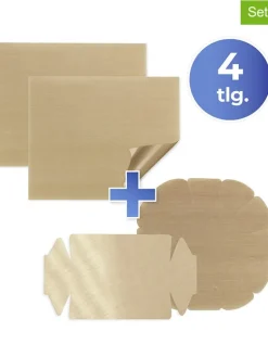 4er-Set: Backfolien-Zuschnitte in Hellbraun