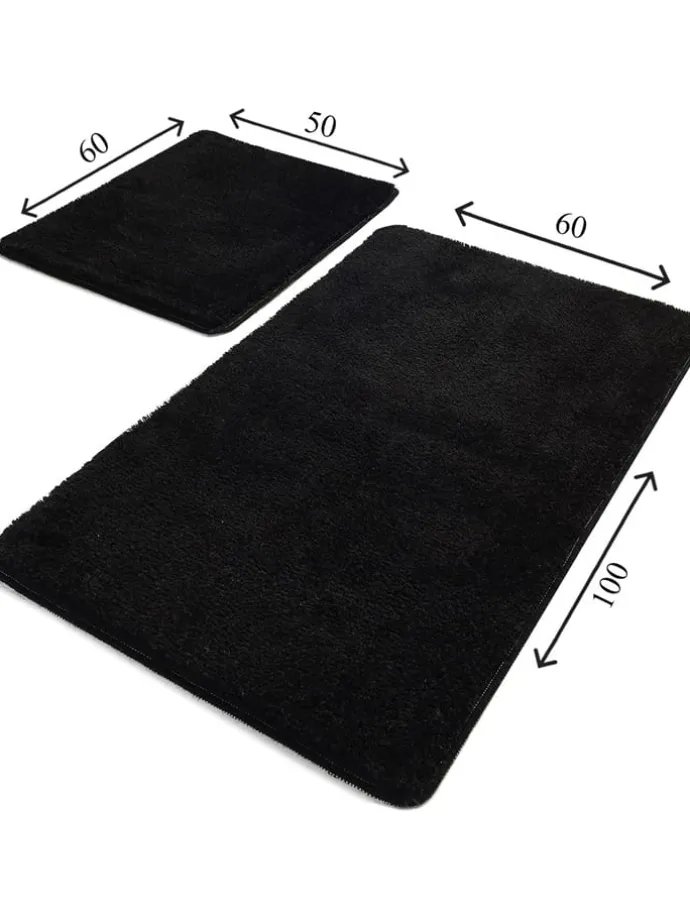 2er-Set: Badvorleger "Havai" in Schwarz