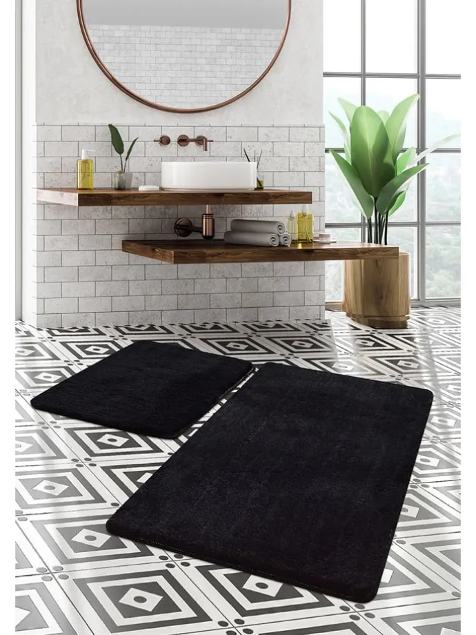 2er-Set: Badvorleger "Havai" in Schwarz