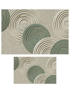 2er-Set: Badvorleger in Grün/ Beige