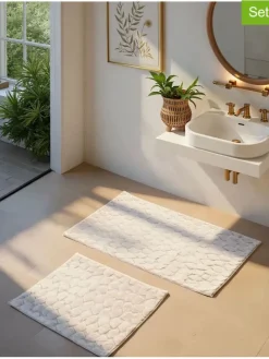 2er-Set: Badvorleger "Rabbit" in Creme