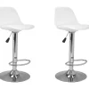 2er-Set: Barhocker "Karl" in Weiß/ Silber - (B)42 x (H)104 x (T)39 cm