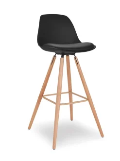 2er-Set: Barhocker "Oslo" in Schwarz - (B)38,5 x (H)93 x (T)38,5 cm