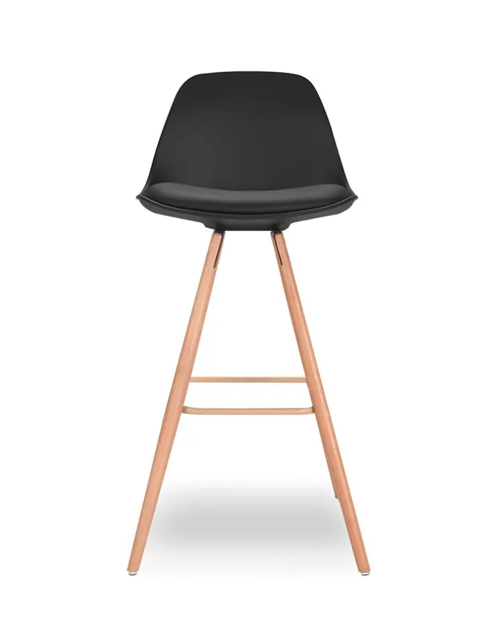 2er-Set: Barhocker "Oslo" in Schwarz - (B)38,5 x (H)93 x (T)38,5 cm