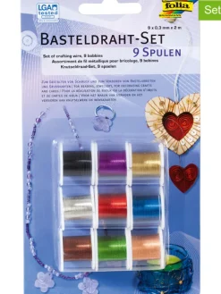 9er-Set: Basteldraht in Bunt, je 2 m